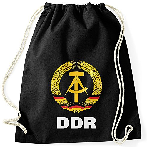 MoonWorks Turnbeutel WM DDR Nostalgie schwarz unisize