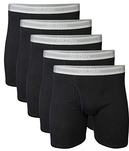 Gildan Herren Boxershorts mit Normalem Bein, Multipack Retroshorts, Schwarz (5er-pack), XXL EU