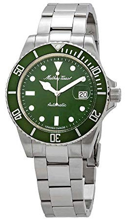 Mathey-Tissot Mathey H9010ATV Herren-Armbanduhr im Vintage-Stil, automatisch, grünes Zifferblatt