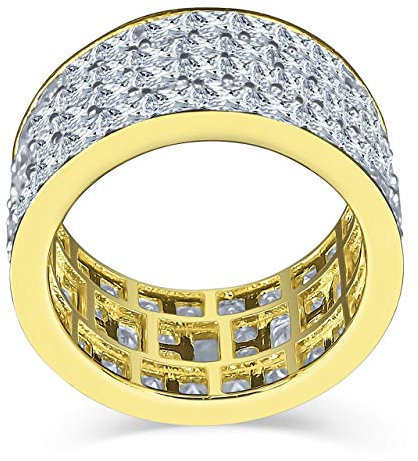 Sterling 925er Silber Micro Pave Ring - INVISIBLE ROWS gold