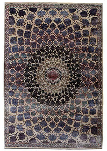 Blackamoor Rugs Isfahan Nain Design 170 x 240 cm Wolle & Bambus Seide handgeknüpft Teppich