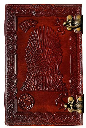 Game of Thrones Tagebuch, geprägt, handgefertigt, echtes Leder, Vintage-Stil, Kunst-Skizzenbuch und Reisetagebuch mit Schlossriegel, nachfüllbar