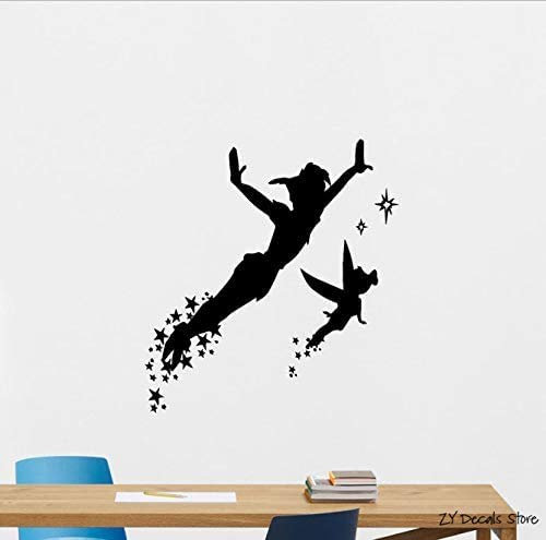 Adesivo Murale Peter Pan Adesivo Murale Simpatico Cartone Animato Per Bambini In Cameretta Adesivi In Vinile Camera Da Letto Decor Dreams Kids Mural 56X63Cm