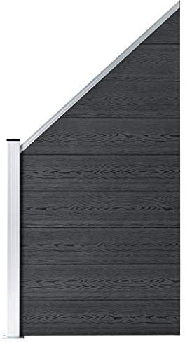 Festnight Panneau de clôture Bariere de securité WPC 90 x(100-180) cm Gris