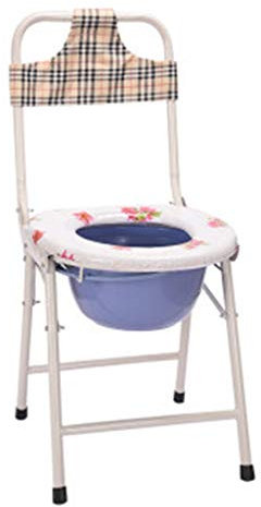 GLJ Toilettenstuhl Tragbarer Toilettenstuhl mit Rückenlehne, Klappbarer Duschstuhl im Badezimmer, Leichte Mobile Camping-Toilette