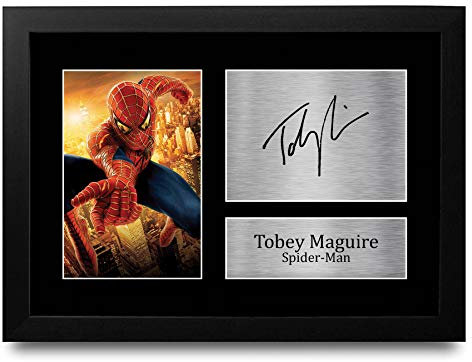 HWC Trading FR A4 Tobey Maguire Spider-man Regali Stampato Firmato Autografo Foto per gli appassionati di cinema - A4 incorniciato
