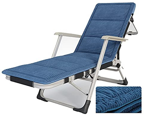 DUNAKE Liegestuhl gartenstuhl,liegestuhls klappbar Garten,relaxliege Garten Liege,relaxsessel gartenliege klappbar,Liege Terrasse Faltbare Verstellbare Liege Außen Büro Strand (Color : Blue)