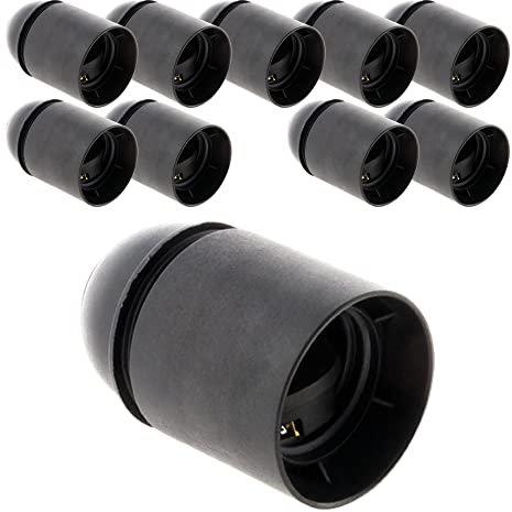 Lot de 10 douilles E27 Thermoplastique Lisse Noir