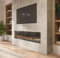 72 INCH DIGITAL FLAMES DESIGNER BLACK 1500KW RECESSED INSERT FRAMELESS NO BORDER ELECTRIC FIRE MEDIA WALL