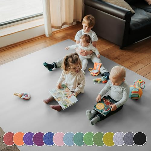 Krabbelunterlage SanoSoft XXL made in Germany - Öko-Tex 100 | 240x750 Hellgrau