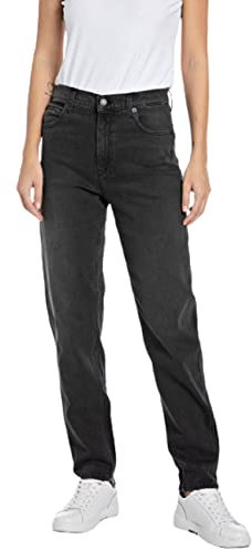 Replay Damen Jeans Keida Baloon-Fit, Black 098-1 (Schwarz), 31W / 28L