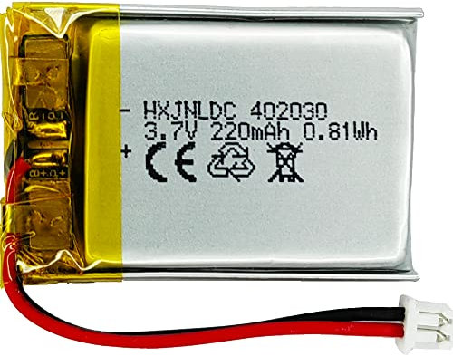 3.7V DC Rechargeable Polymer Lithium Battery (402030 4×20×30.5mm 220mAh) per i prodotti della batteria 3.7-5v, orologio, auricolare, sostituzione della batteria della lampada LED
