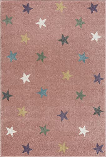 LIVONE Happy Rugs for Kids Kinderteppich Teppich Kinderzimmer Mädchen Jungs Verschiedene Größen und Farben, Grösse 100 x 160 cm, Farbe rosa
