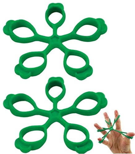 Haowul 2pcs Tragbare Fingerstrecke Silikon Weiche Unisex Hand Trainer Grip Festigkeit Stärker Fünf-Finger-spannungsring Trainer