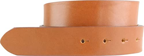 BELTINGER Gürtel aus Vollrindleder ohne Schnalle 3,5 cm | Jeans-Gürtel für Damen Herren 35mm | Chino-Gürtel ohne Schließe | Tabac 100cm