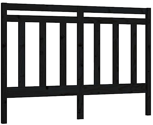 vidaXL Solid Pinewood Bed Headboard - Elegant Black Design to Suit Any Bedroom Decor