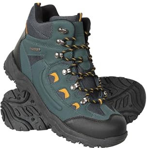 Mountain Warehouse Adventurer Mens Waterproof Boots - IsoDry Shoes with Synthetic Upper, Mesh Lining, Deep Lugs & EVA Cushioning - Spring Summer, Hiking & Outdoors Blue Adult Shoe Size 9.5