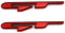 GT-Emblem, Metall, Chrom, Abzeichen für Auto, Kotflügel, Kofferraumdeckel, kurzes Logo, SUV, Coupé, 3D-Aufkleber (schwarz rot), 2 Stück