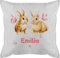 Kissen 50x50 - Ostern Deko - Süße Hasen Mädchen - Osterhasen Geschenk - 50 x 50 cm - Weiß - Oster hase Geschenke Osterhase Name ostergeschenke zum anpassen Easter osterngeschenke ostegeschenk