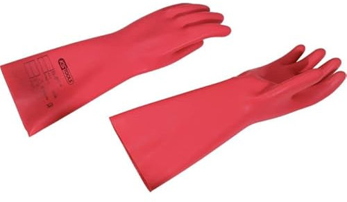 KS Tools Gants d'électricien en latex naturel rouge, classe 0 T9 - Protection EPI