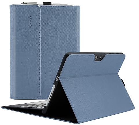 Qymaksom Hülle für Surface Go 4 (2023)/Surface Go 3 (2021)/ Surface Go 2 2020 / Surface Go 2018, Schutzhülle Surface Go 3 Tasche mit Multi-Winkel, kompatibles Tastatur-Cover mit Stifthalter hellblau