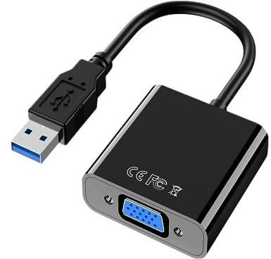 Beigemo Adaptateur USB vers VGA - Adaptateur USB 3.0 vers VGA - Convertisseur vidéo Multi-écrans - Compatible avec PC, Ordinateur Portable, Windows 7/8/8.1/10