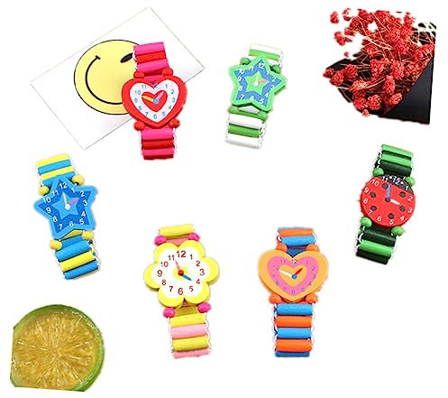 Toyvian 4 Stück Kleinkind Armband Kinder Holzuhr Kinderarmbanduhr Spielzeug Kleinkind Uhr Spielzeug Kinder Sehen Band Uhrenarmband Aus Für Kinder Holzuhren Bambus Mädchen Uhr Aus