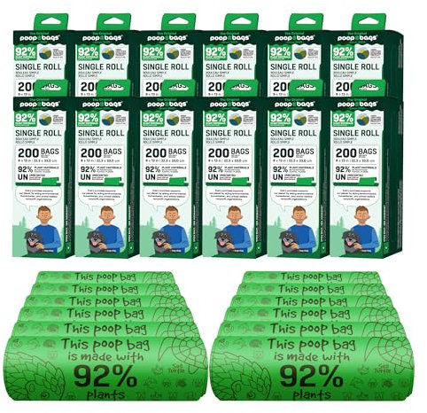The Original Poop Bags Compostable Dog Waste Bag 2400 Poop Bags for Dogs, 100% Plant Based Dog Bags for Poop, Leak-Proof Pet Bags for Poop, Natural Scent Free Doggie Bags OK Compost Certification…
