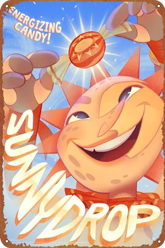 GTZAOB Sunnydrop (FNAF Security Breach) Poster Retro Metallschild Vintage Blechschild für Cafe Bar Home Wanddekoration 30,5 x 20,3 cm, JIANZV-KIE519J