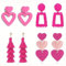 4 Paar Statement Rosa Ohrringe Geometrische Tropfen Ohrringe Geschichtete Quasten Faden Ohrringe Rosa Herz Pentagramm Ohrringe Set Böhmische Lange Quastenohrringe Modeschmuck Ohrringe für Frauen