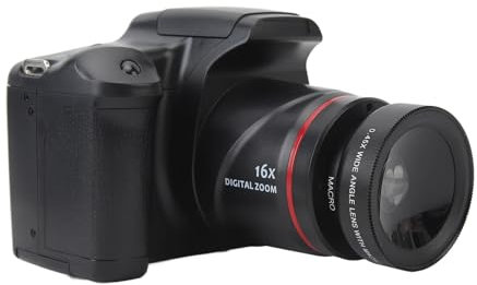 Fotocamera Digitale, Fotocamera Compatta FHD 1080P 16MP, Fotocamera per Fotocamera Digitale con Zoom Digitale 16X con Obiettivo Grandangolare Macro 0,45x da 52 Mm, per
