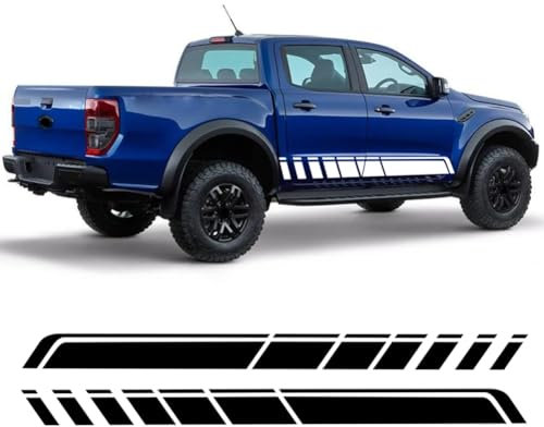 2 Stück Rennsportwagen-Tür-Seitenstreifen-Rock-Aufkleber Vinyl-Körperaufkleber, für F=ord F150 Raptor Ranger T6 T7 Wildtrak-Zubehör