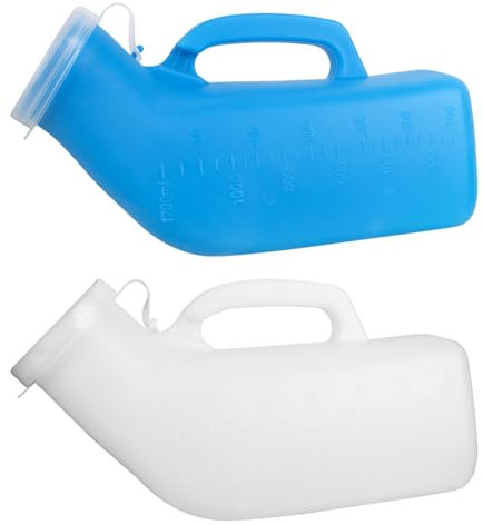 CTDMJ 2 Pack Urinal Bottle 1200ml/34 Ounce Urinal Bottles for Men Portable Urinal with Lid Male Urine Bottles Non Spill Pee Bottle for Men for Hospital, Incontinence,Outdoor, Car, Travel, Camping