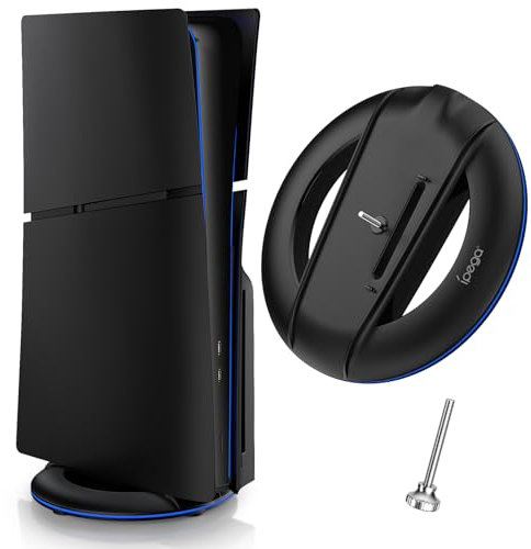 Auarte Vertical Stand for PS5 Slim Disc & Digital New Console, Base Stand Holder for PS5 Slim Accessories with Anti-slip Pad, Sturdy and Solid