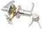 Door Handle Lock Bedroom Door Lock with Keys Silent Internal Door Lock Internal Door Handles Lockable Door Handle for Bedroom Bathroom (Silver 30mm-50mm)