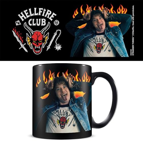 empireposter Stranger Things 4 - Eddie Hellfire - Black - Keramik Tasse - Größe Ø8,5 H9,5cm