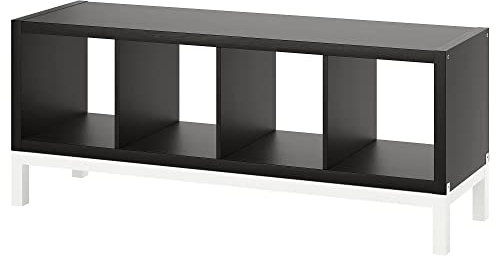 Generisch KALLAX Regal mit Untergestell, 147x59 cm, schwarz-braun/weiß