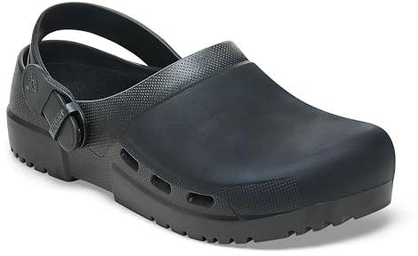 Birkenstock Birki Air 2.0 Unisex antistatischer Arbeitsschuh, PU-Clog mit Lüftungslöchern, Farbe: Black Größe 37