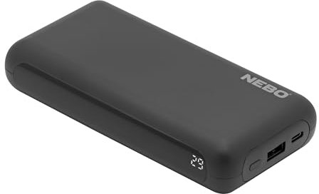 NEBO 20K Powerbank - Schnellladefunktion - Power Bank Klein Aber Stark - Festival Zubehör - Travel Essentials - USB-C Ladegerät (20,000mAh Kapazität)