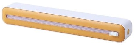 König Design Folienschneider Perfect-Cutter, praktischer Abroller für Frischhaltefolie und Alufolie, Folienspender aus Kunststoff (Gelb)