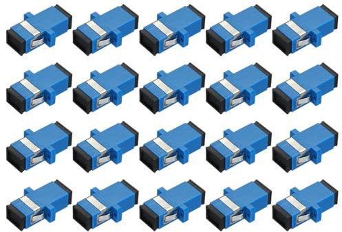 QUARKZMAN 20 Stück Glasfaser Adapter SC/UPC Kupplung Simplex-Adapter für Single Mode SC-SC/UPC für Netzwerk-Internet-Verbindung