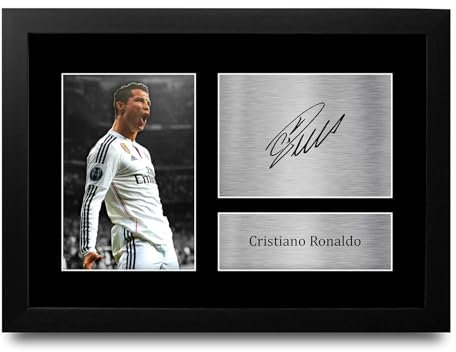 HWC Trading FR A4 Cristiano Ronaldo Real Madrid Geschenke Gedrucktes Signiertes Autogramm Foto für Fußball Anhänger and Fans - A4 Gerahmt