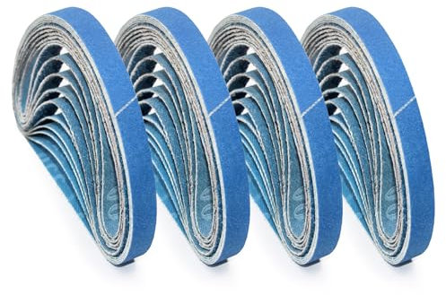 FEIHU Nastri abrasivi 10mmx330mm. 30 pezzi Nastri abrasivi di corindone zirconio kit grana 80 Nastri abrasivi a grana spessa/fine. per levigatrici a nastro pneumatiche, levigatrici a pettine