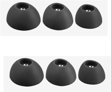 6PCS Silicone Ear Tips For Oneplus Buds Pro 2, Earphone Earplug Cover Replacement Small/Medium/Large 3 Size Earbuds Earcaps Set (black)