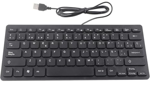 Masyrt Teclado portátil con cable, mini teclado español portátil, interfaz USB para computadora de escritorio, ultrafino, 78 teclas, 30 x 14 x 3 cm