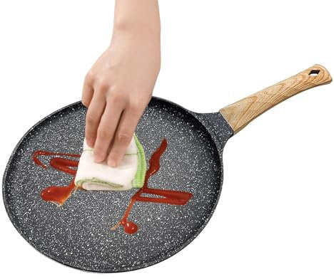 Poêle à crêpes à induction, poêle à frire pour œufs de petit-déjeuner, crêpe, steak, omelette aux œufs, poêle à crêpes antiadhésives, multi-usages en acier inoxydable pour cuisinière, cuisinière