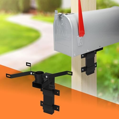 ML-Design Staffa di Montaggio per Cassette Postali Modello US 24,5x15,5x24 cm Supporto in Metallo Nero con Kit di Montaggio a Parete per Cassette Lettere Americana