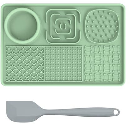 Pasdrucn Lent Distributeur Chien Tapis De Lechage Chien avec Ventouse, TTapis De Fouille, Tapis Fouille Chien, Tapis Léchage Chien, Tapis De Fouille Chat, Tapis De Léchage Chat (Vert)