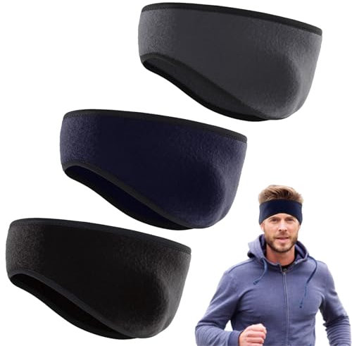 3 Stück Stirnband Herren, Ohrenwärmer Stirnbänder Ohrenschützer Headband, Kopfband Sport Stirnband Warm Haarband Headband Stirnbänder Windstopper, für Joggen, Laufen, Wandern, Fahrrad