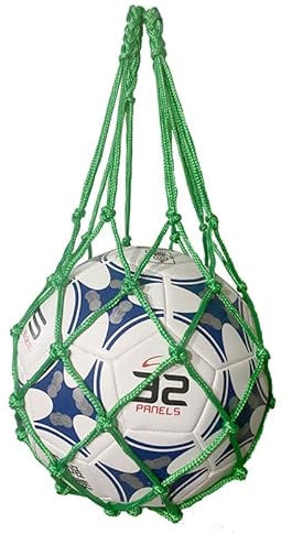 Hrlace 1 Stück Basketball Netz Tasche Ballnetz Tragbare Fußball-Netztasche Netzbeutel Groß Ballsack Sports Mesh Tasche with Kordelzug für Volleyball, Basketball, Stadion & Strand Grün
